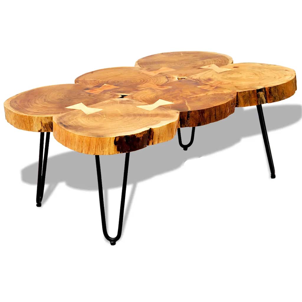vidaXL Couchtisch 35 cm 6 Baumscheiben Massivholz Akazie