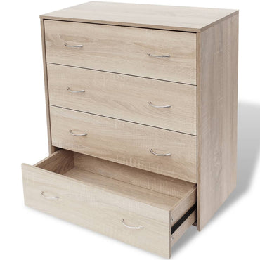 vidaXL Kommode mit 4 Schubladen 60×30,5×71 cm Eichenbraun