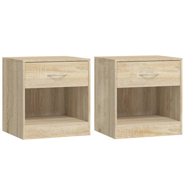 vidaXL Tables de chevet 2 pcs avec tiroir couleur chêne