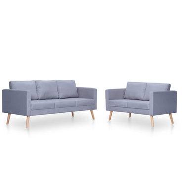 vidaXL Sofagarnitur 2-Sitzer & 3-Sitzer Stoff Hellgrau