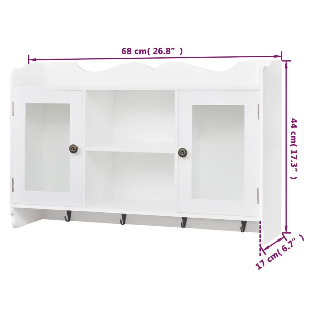 vidaXL Armoire murale en MDF blanc
