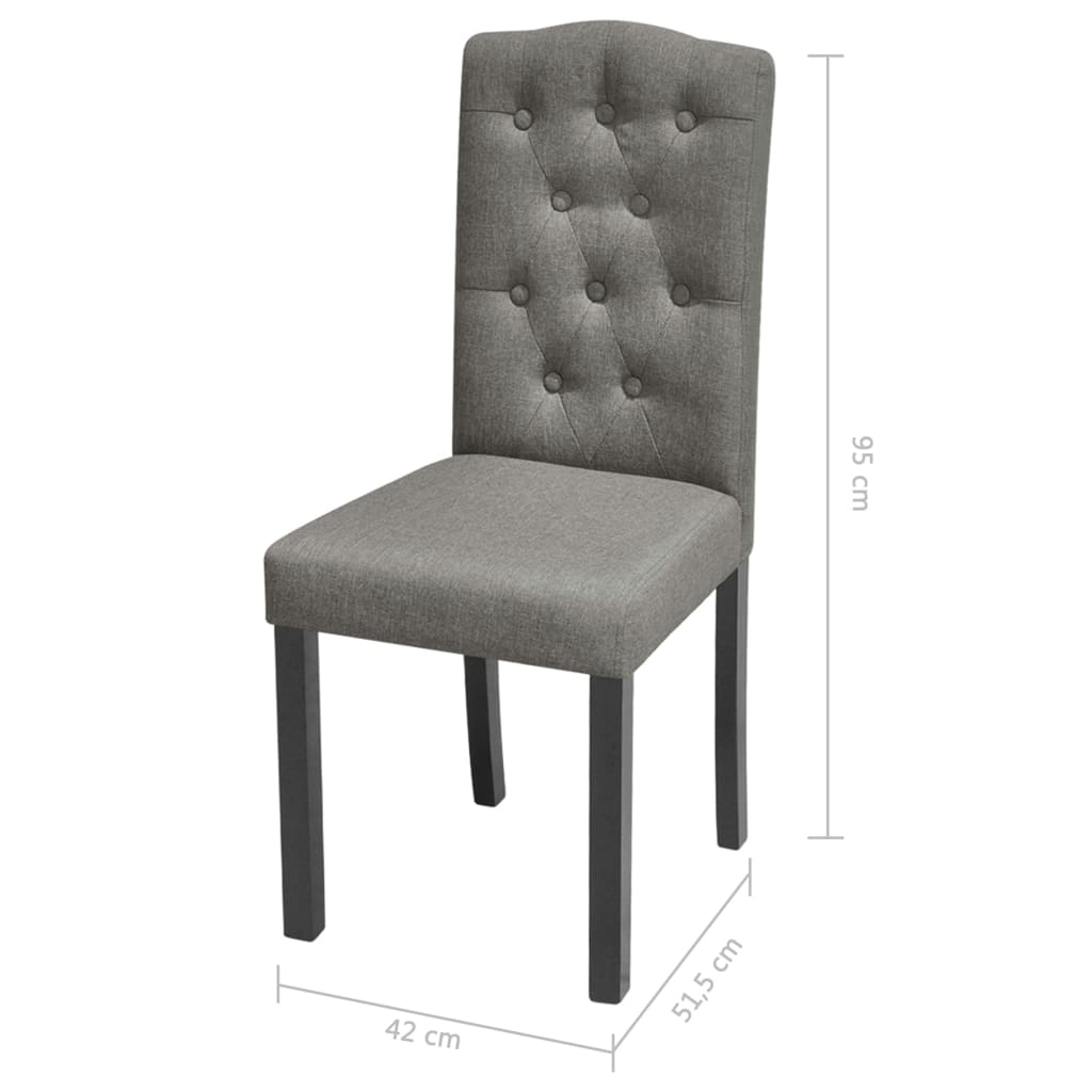 vidaXL Chaises de salle à manger 6 pcs Tissu gris