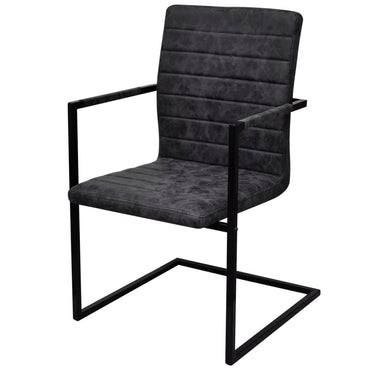 vidaXL Chaises cantilever 4 pcs Similicuir Noir