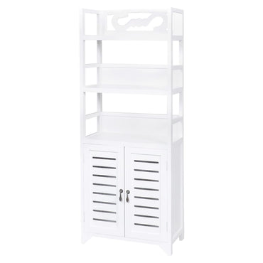 vidaXL Badezimmerschrank Albuquerque Holz Weiß 46x24x117,5 cm