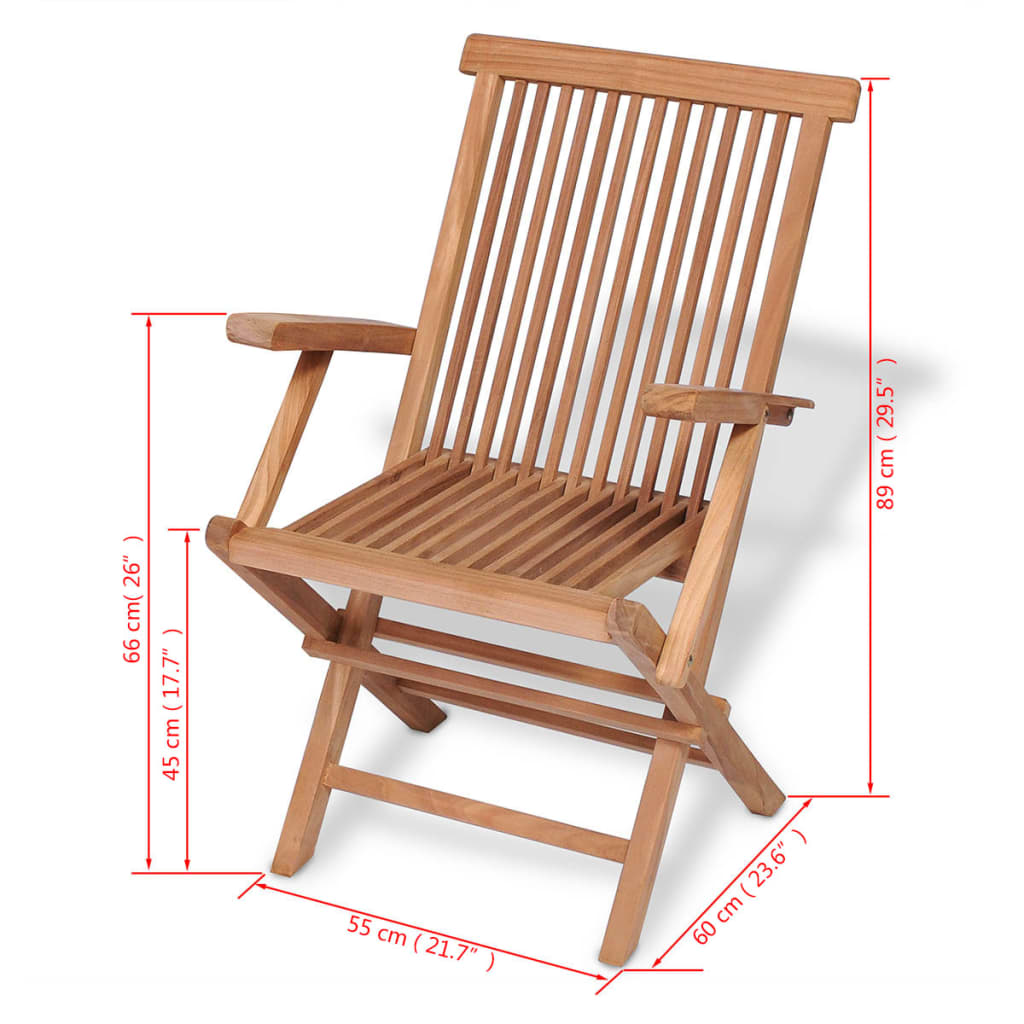 vidaXL 5-tlg. Garten-Essgruppe Klappbar Massivholz Teak