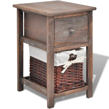 vidaXL Table de chevet en bois marron