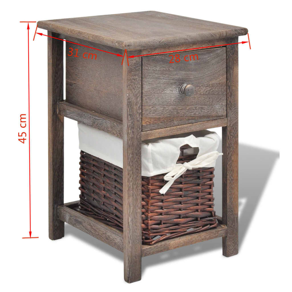 vidaXL Tables de chevet 2 pcs. Bois Marron