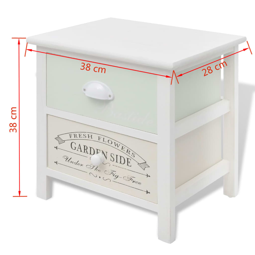 vidaXL Tables de chevet 2 pcs Bois style français
