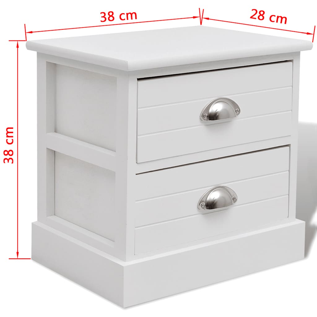 vidaXL Table de chevet de style français blanc