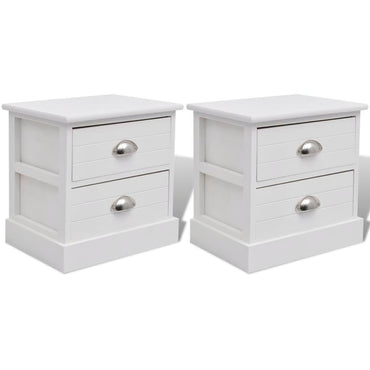 vidaXL Tables de chevet 2 pcs Style français Blanc