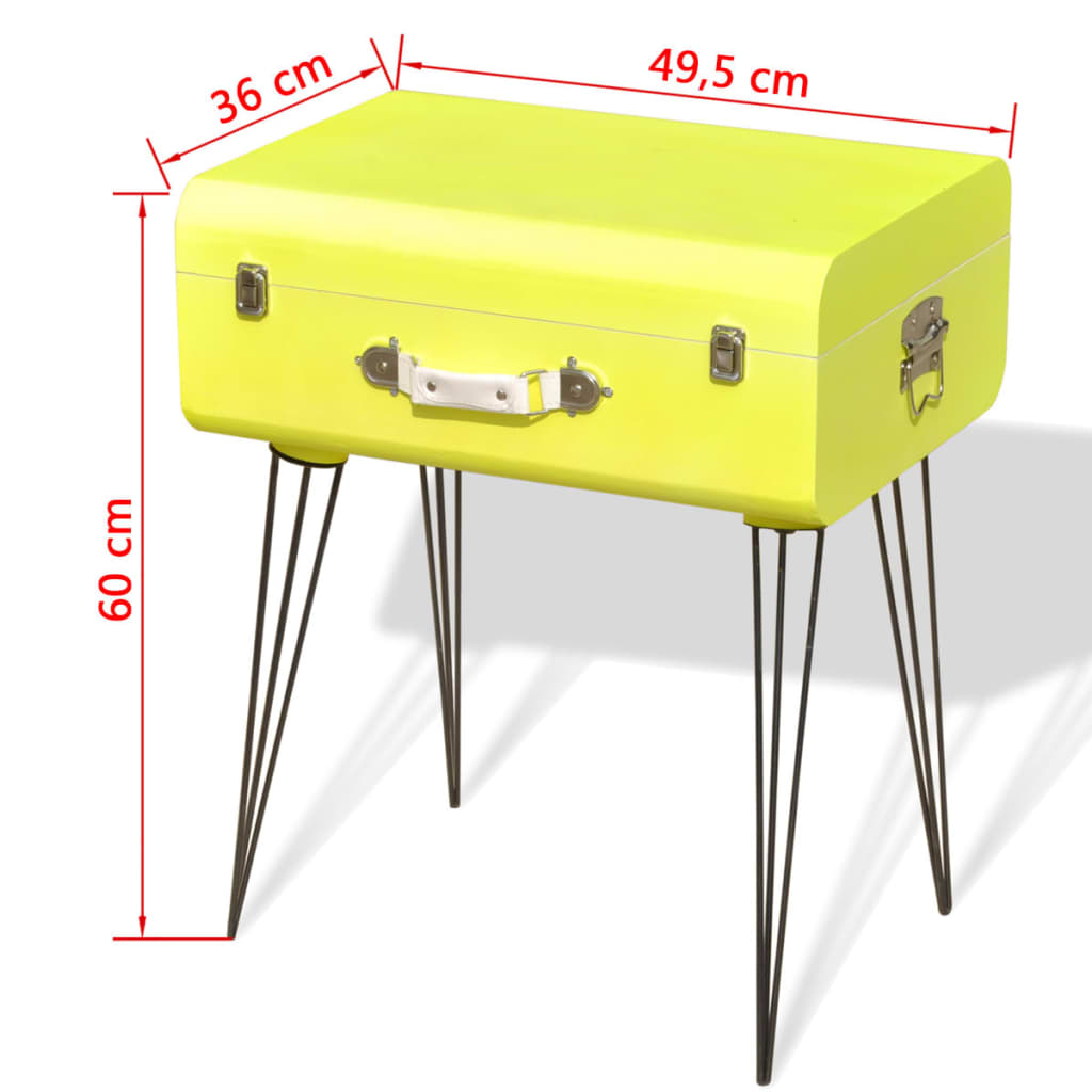 vidaXL Table d'appoint 49,5x36x60 cm Jaune