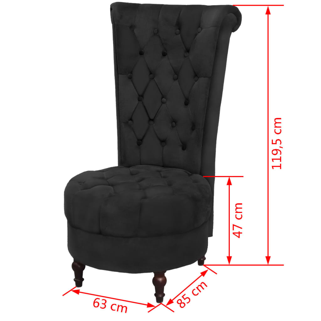 vidaXL Hochlehner-Sessel Schwarz Stoff