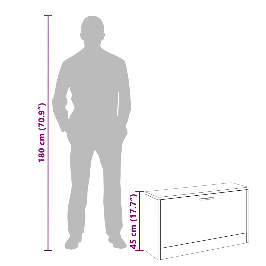 Schuhbank Weiß 80x24x45 cm
