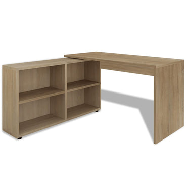 vidaXL Bureau d'angle avec 4 étagères Chêne
