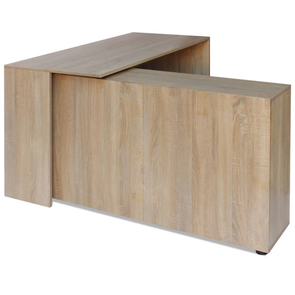 vidaXL Bureau d'angle avec 4 étagères Chêne