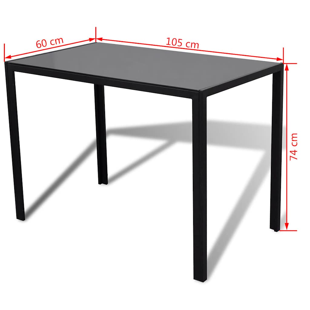 vidaXL Ensemble repas 5 pièces noir et blanc