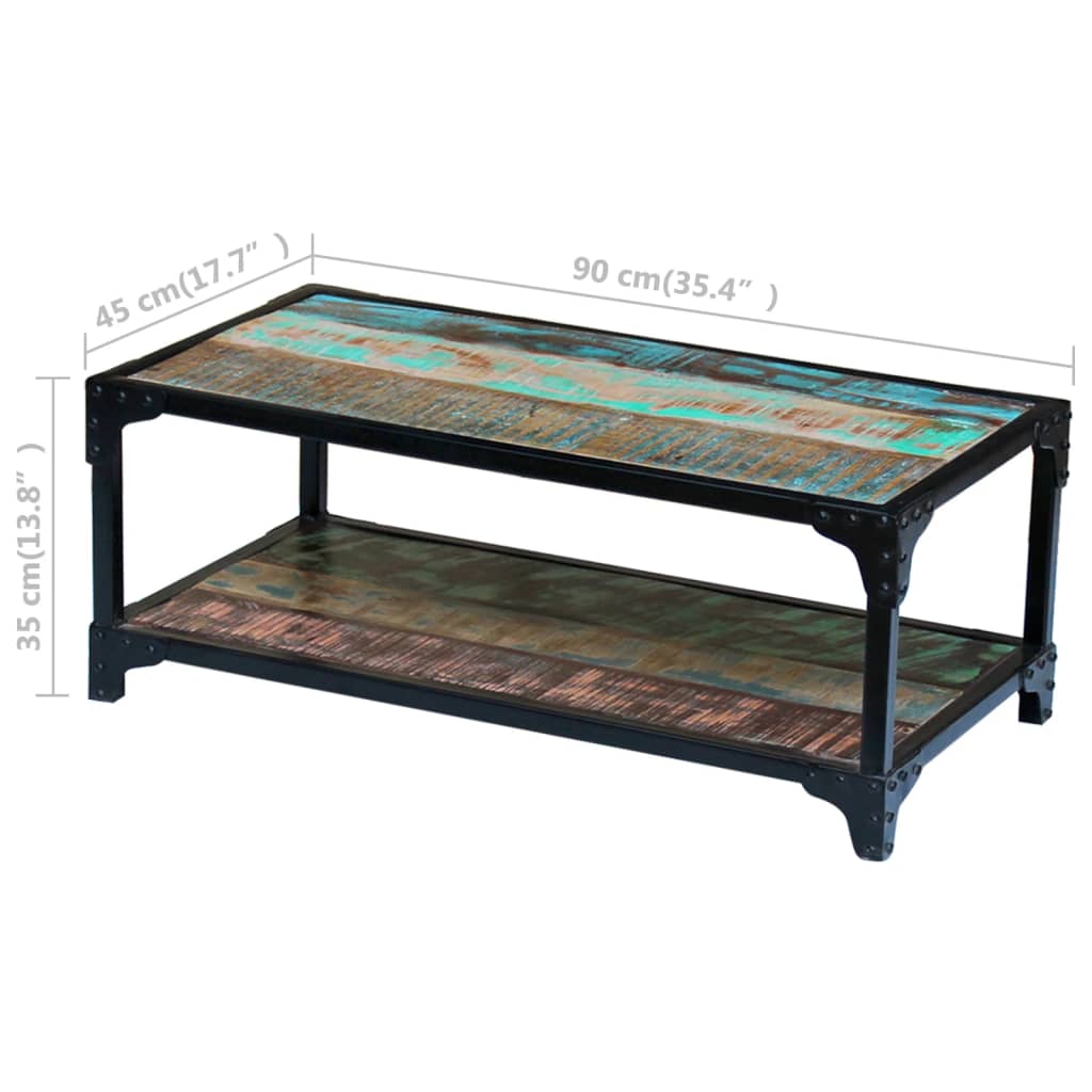 vidaXL Table basse en bois de récupération massif