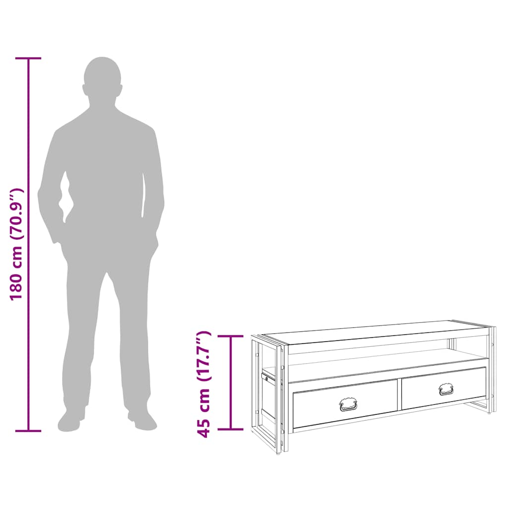 vidaXL TV-Schrank Altholz Massiv