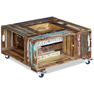 vidaXL Table basse en bois de récupération massif 70x70x35 cm