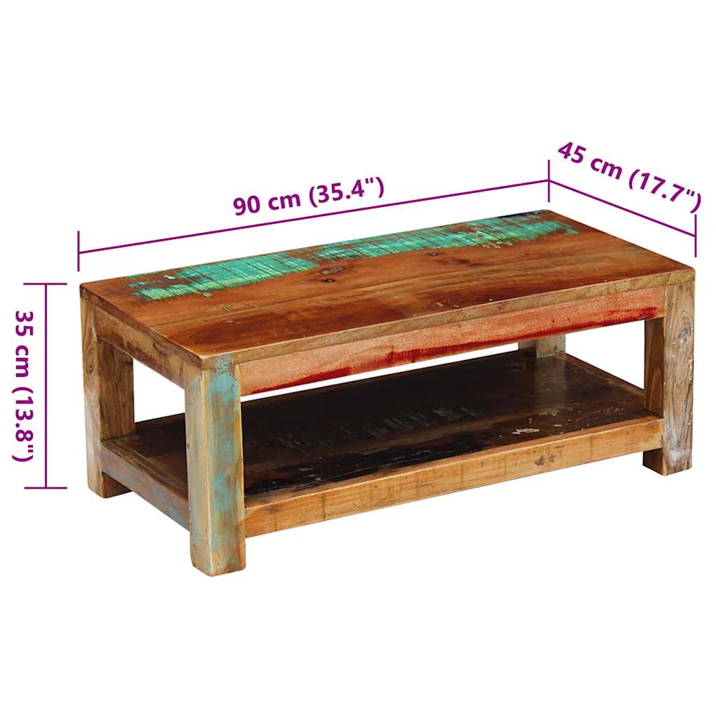 Couchtisch Altholz Massiv 90x45x35 cm