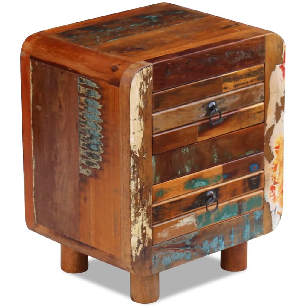 vidaXL Table de chevet en bois de récupération massif 43 x 33 x 51 cm