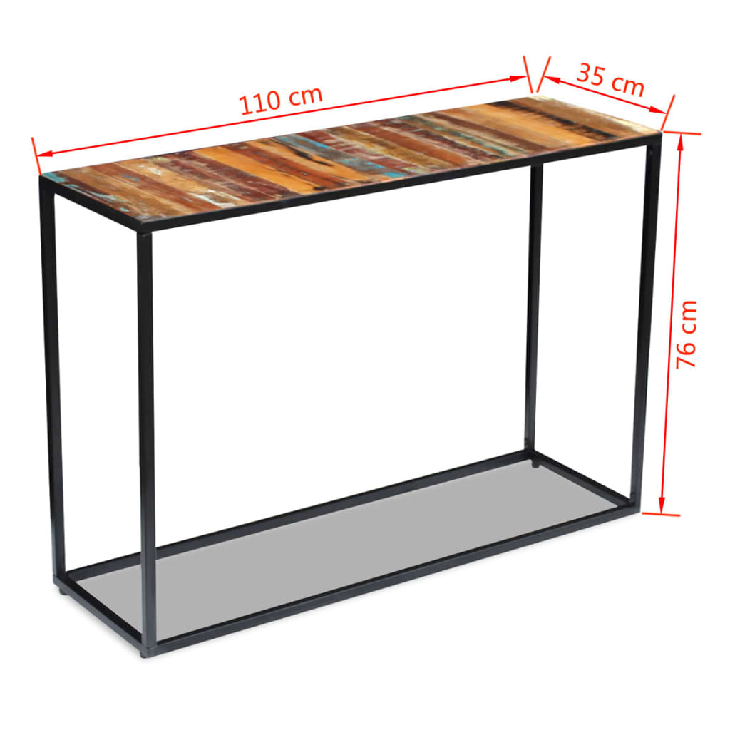 vidaXL Table console en bois de récupération 110x35x76 cm