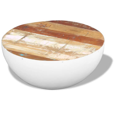 vidaXL Table basse en forme de coquille, bois de récupération massif, 60x60x30 cm