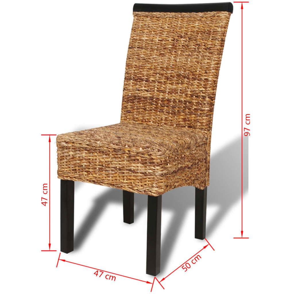 vidaXL Esszimmerstühle 2 Stk. Abaca und Mango Massivholz