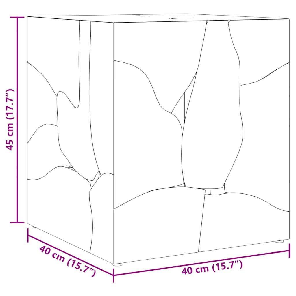 Hocker Braun 40x40x45 cm Massivholz Teak