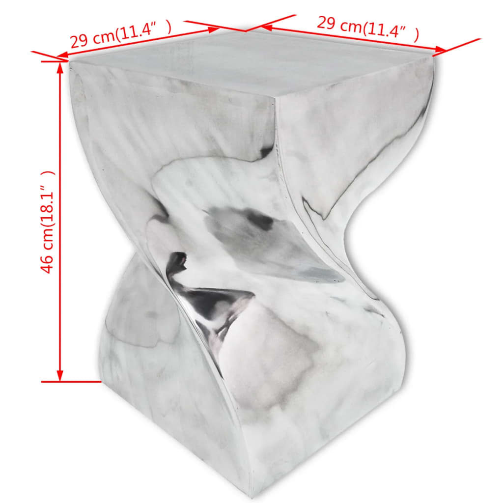 vidaXL Tabouret/Table d'appoint Forme Torsadée Argent Aluminium