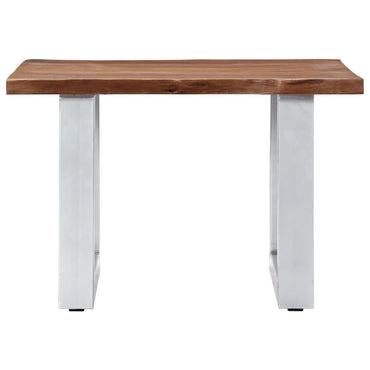 vidaXL Table basse à bords naturels 60x60x40 cm en bois d'acacia massif