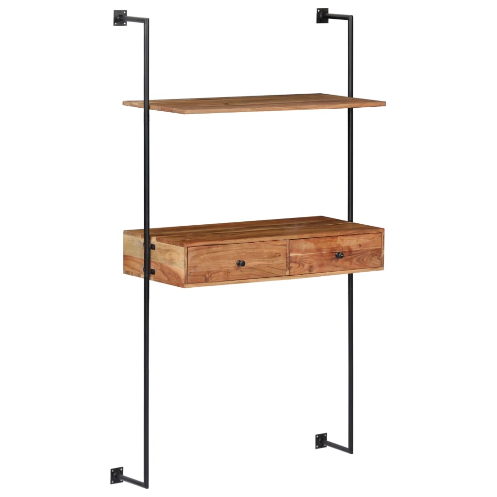 vidaXL Bureau mural 90x40x170 cm en bois d'acacia massif