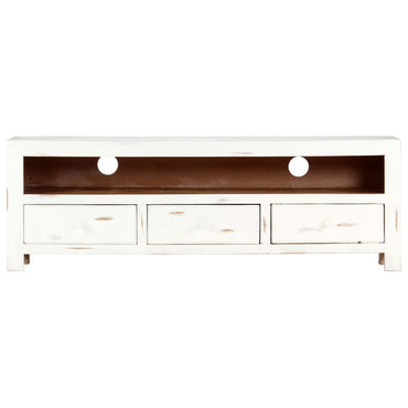 Meuble TV vidaXL blanc 120 x 30 x 40 cm en bois d'acacia massif