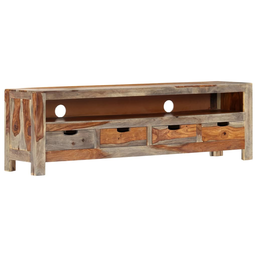 vidaXL Meuble TV 130x30x40 cm Bois d'acacia massif