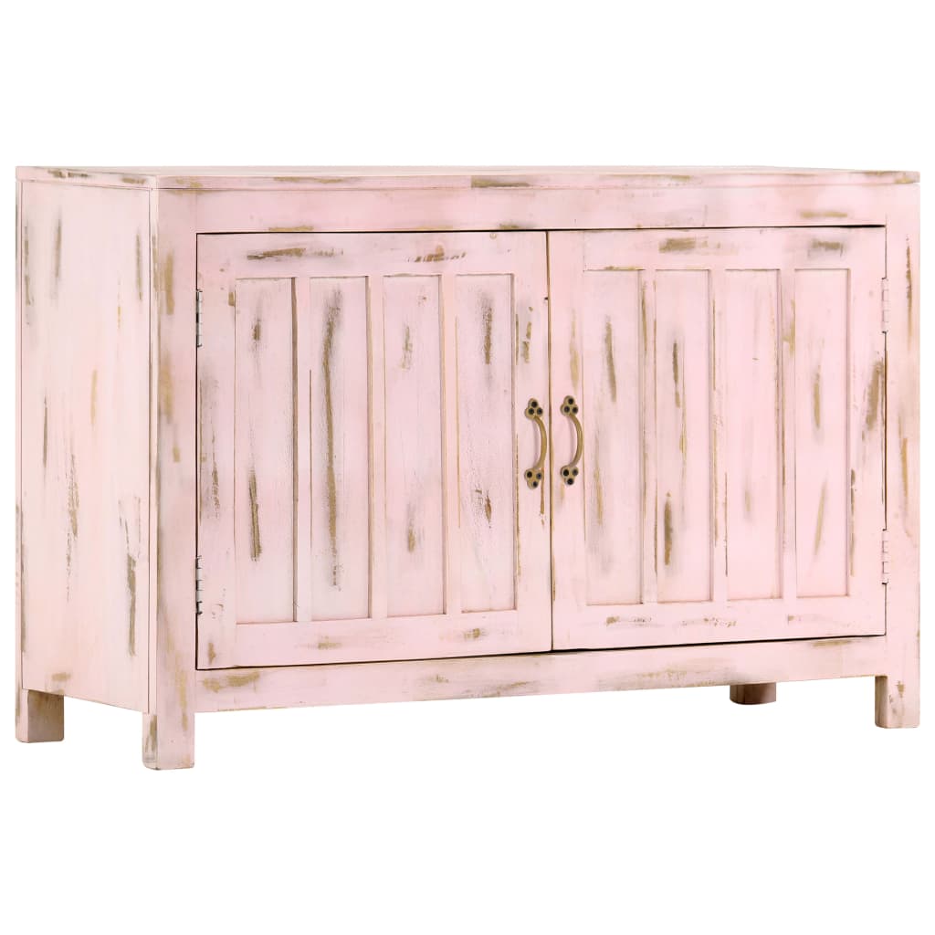 vidaXL Buffet Rose clair 110x35x70 cm Bois de manguier massif