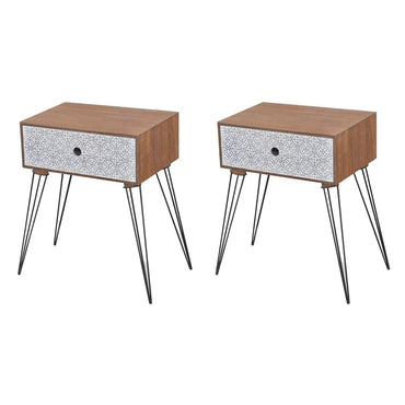 vidaXL Nachttische mit Schublade 2 Stk. Braun