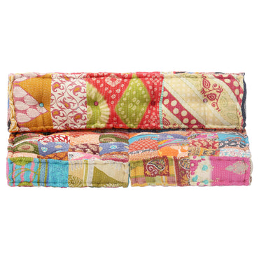 vidaXL Pouf patchwork tissu