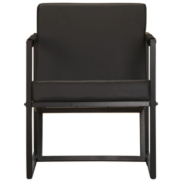 vidaXL Sessel Schwarz Echtleder