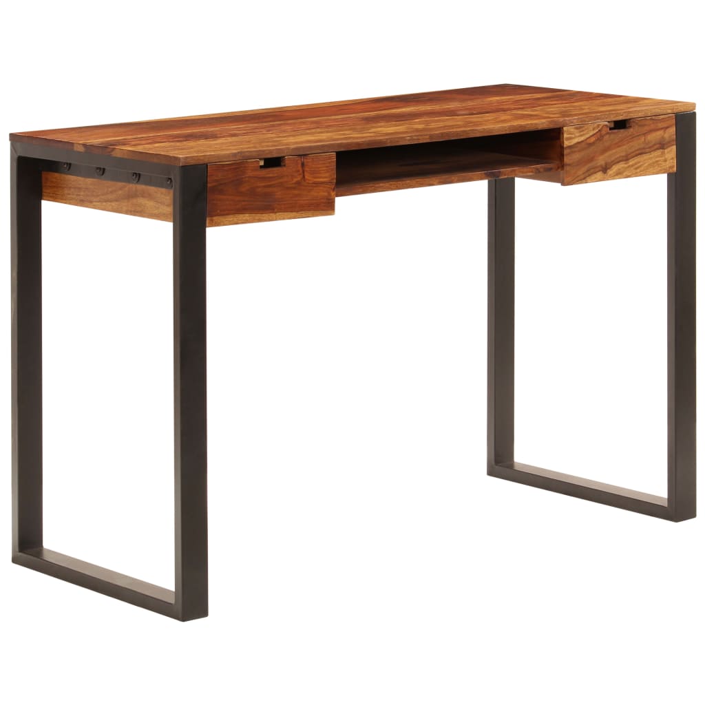 vidaXL Schreibtisch 110 x 55 x 78 cm Massivholz Akazie und Stahl