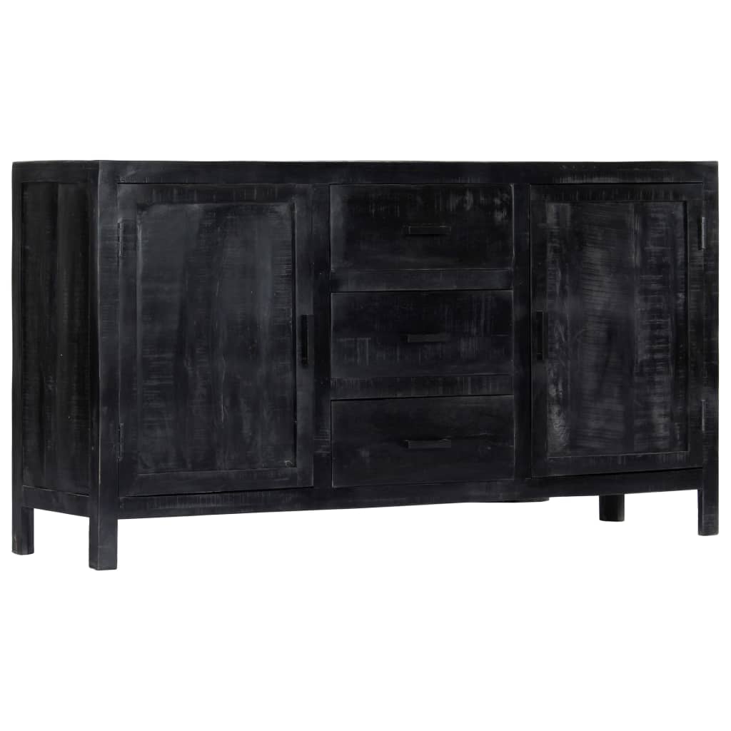 vidaXL Sideboard Schwarz 147x40x80 cm Massivholz Mango