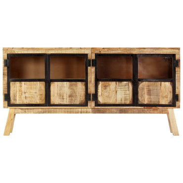 vidaXL Buffet marron et noir 160x30x80 cm Bois de manguier brut