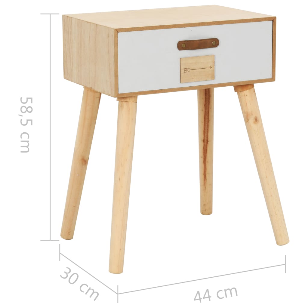 vidaXL Table de chevet avec tiroir 44x30x58,5 cm pin massif