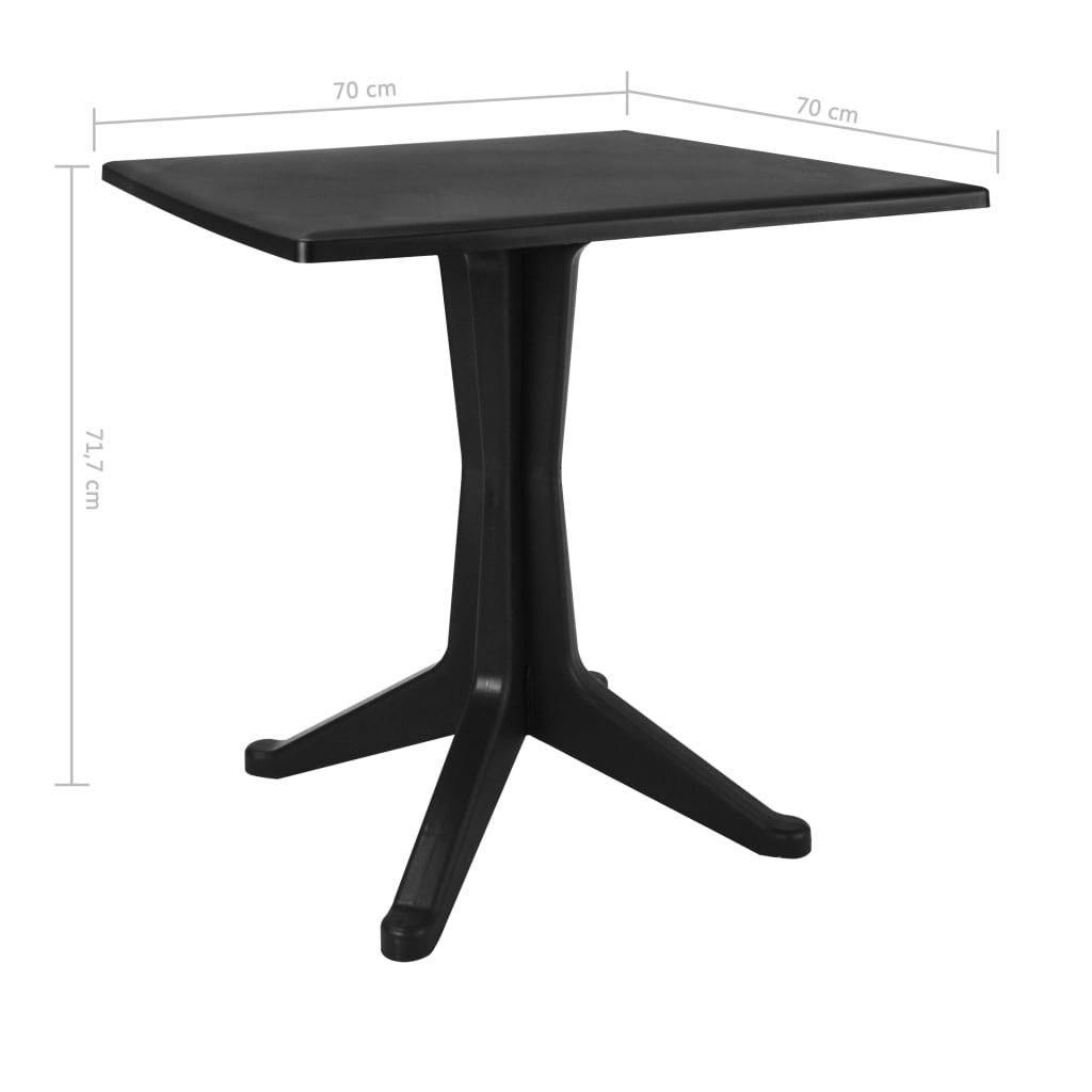 vidaXL 5-tlg. Garten-Essgruppe Kunststoff Rattan Anthrazit