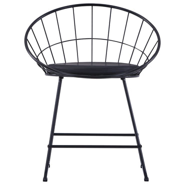 vidaXL Chaises de salle à manger 2 pcs Similicuir Noir Acier