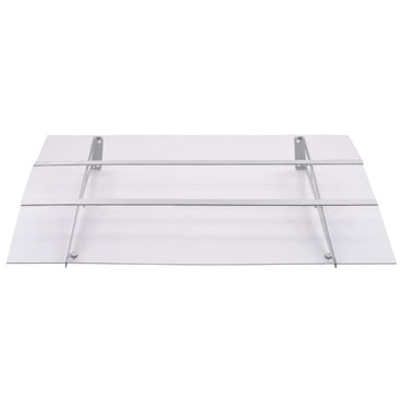 vidaXL Türvordach Silbern und Transparent 120x90 cm Polycarbonat