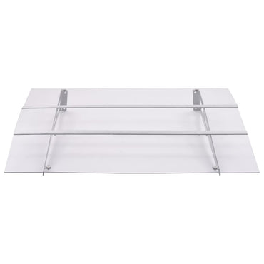 vidaXL Türvordach Silbern und Transparent 150x90 cm PET