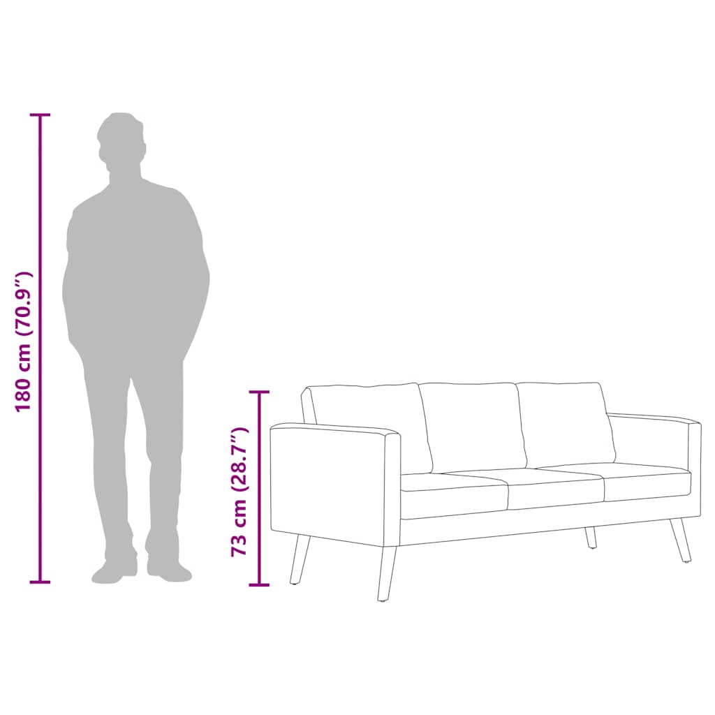 3-Sitzer-Sofa Stoff Cremeweiß