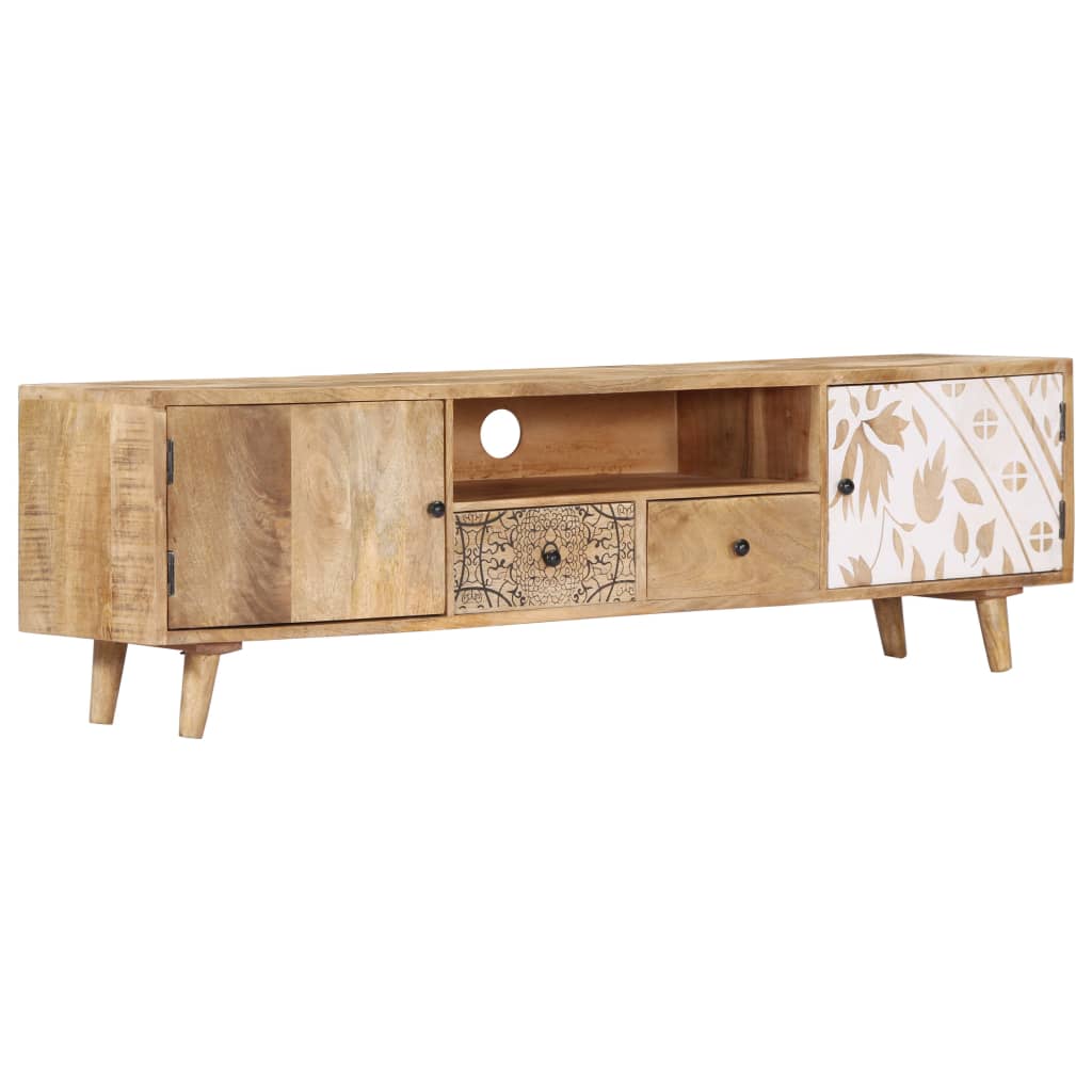 vidaXL Meuble TV 140x30x40 cm Bois de manguier massif