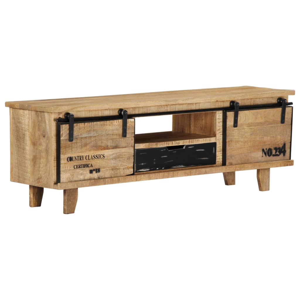 vidaXL Meuble TV 120x30x40 cm Bois de manguier massif