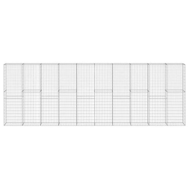 vidaXL Gabionenwand mit Abdeckung Verzinkter Stahl 600×30×200 cm